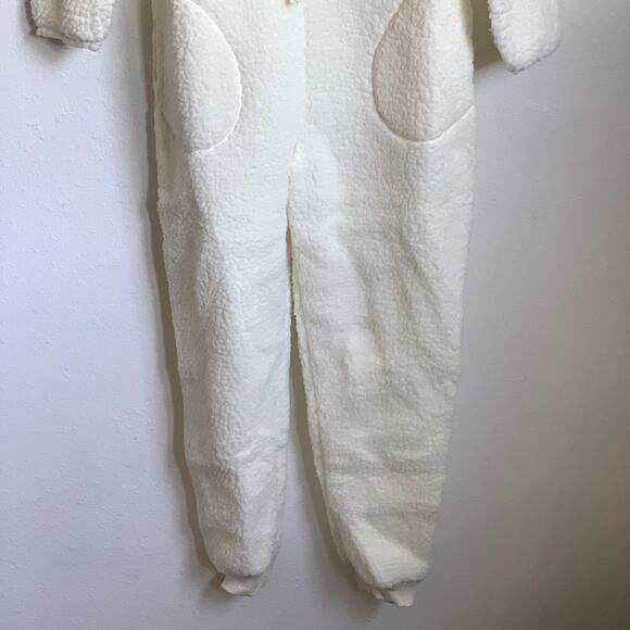 NWT Aerie Teddy Bear Sherpa Onesie Jumpsuit in Cream - Picture 4 of 9
